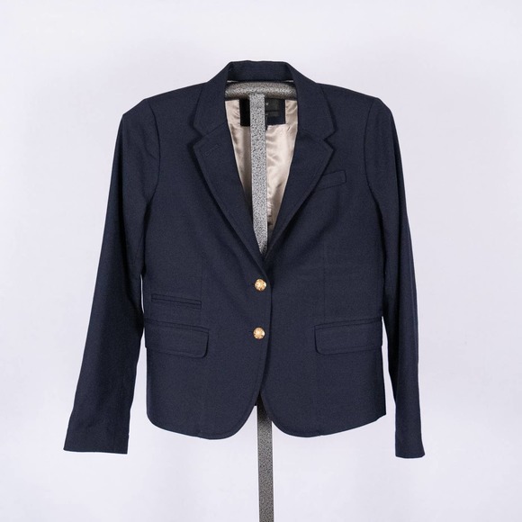 J. Crew Jackets & Blazers - J. Crew Women's Wool School Boy Schoolboy Blazer Navy Blue w/ Gold Buttons SZ 8